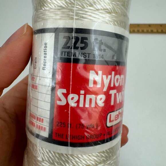 1 Sealed White Nylon Seine Twine String Lehigh 225 Feet #18 Allentown PA - Picture 4 of 12